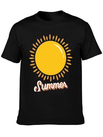 Summer Sun Graphic Tee -  Black Casual Shirt