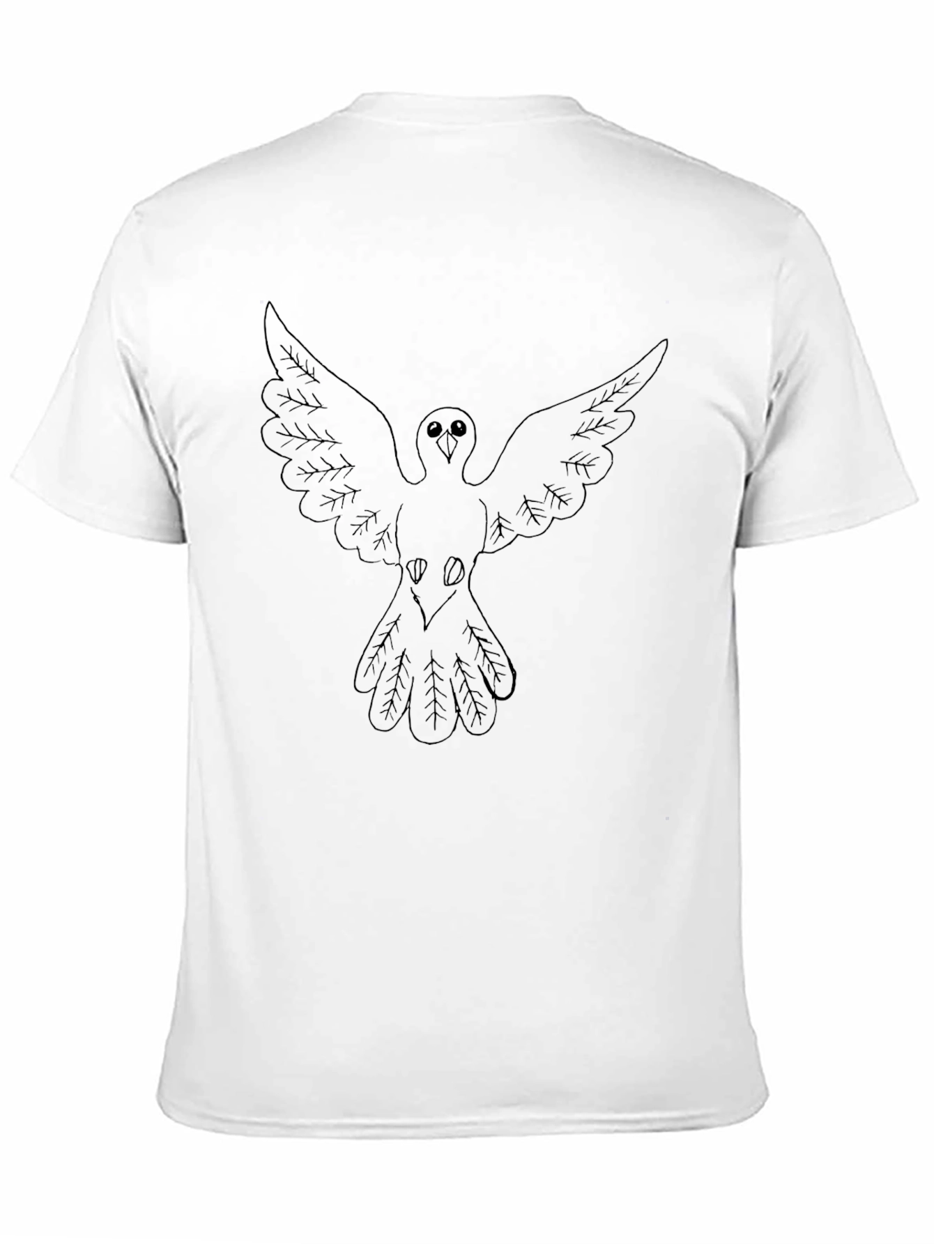 Mens Black T-Shirt with Dove Graphic