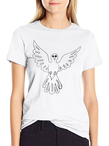 Mens Black T-Shirt with Dove Graphic