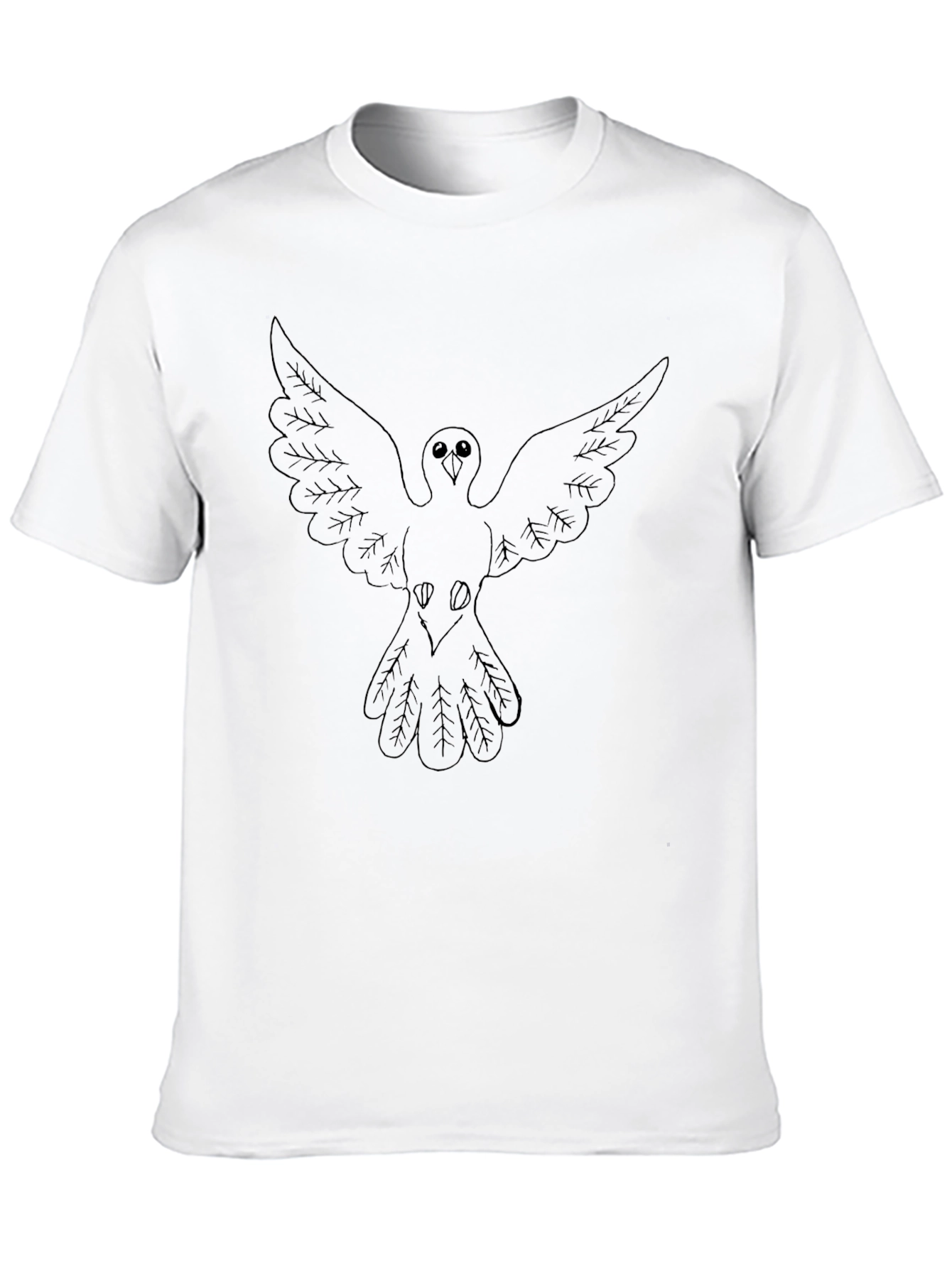 Mens Black T-Shirt with Dove Graphic