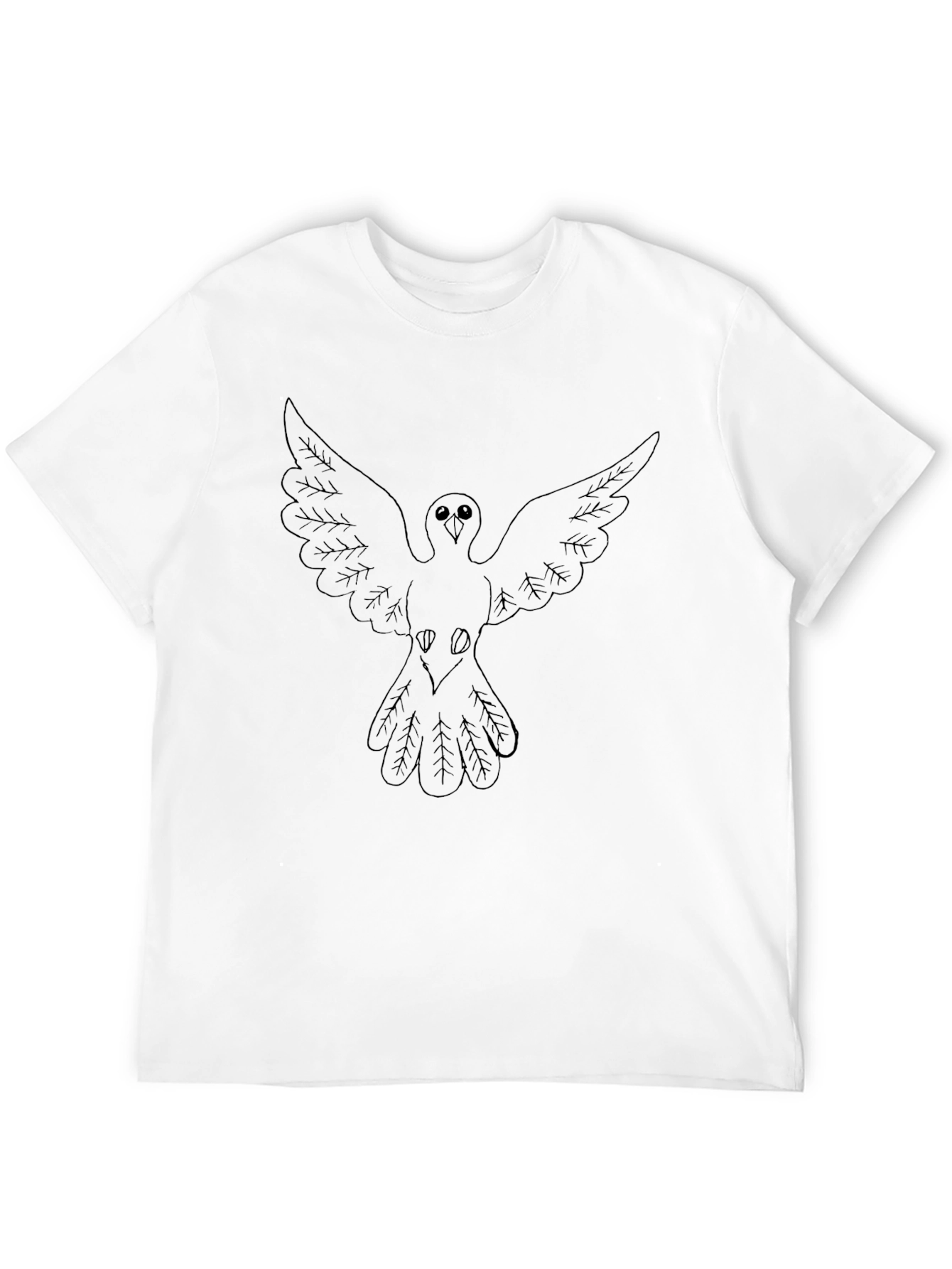 Mens Black T-Shirt with Dove Graphic