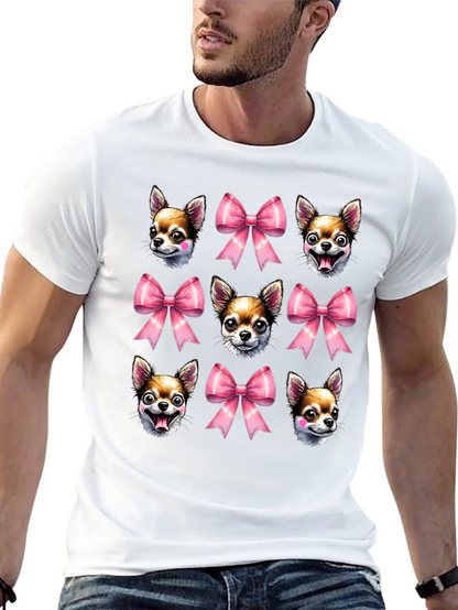 Dog & Bow Print T-Shirt