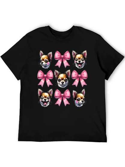 Dog & Bow Print T-Shirt