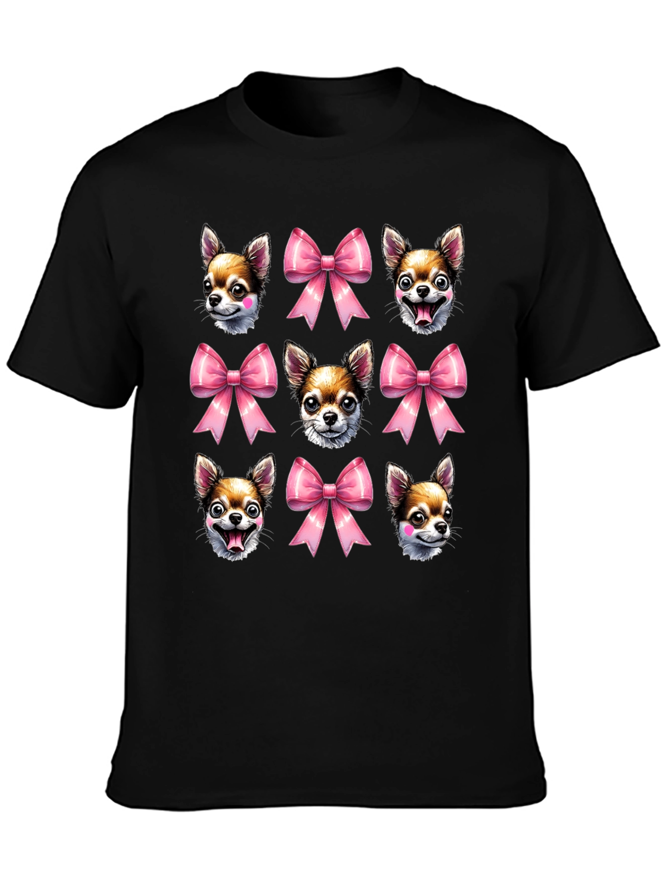 Dog & Bow Print T-Shirt