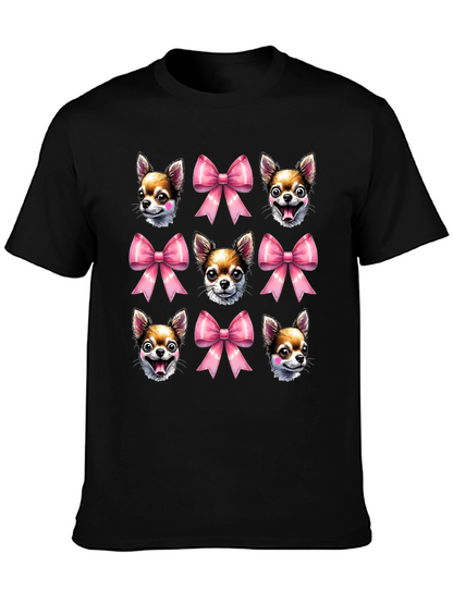 Dog & Bow Print T-Shirt