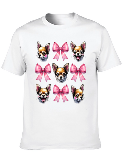 Dog & Bow Print T-Shirt