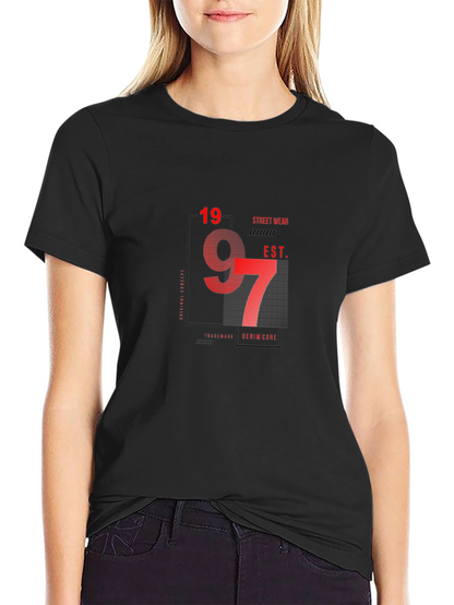 Stylish Black Graphic T-Shirt - 1997 Street Wear