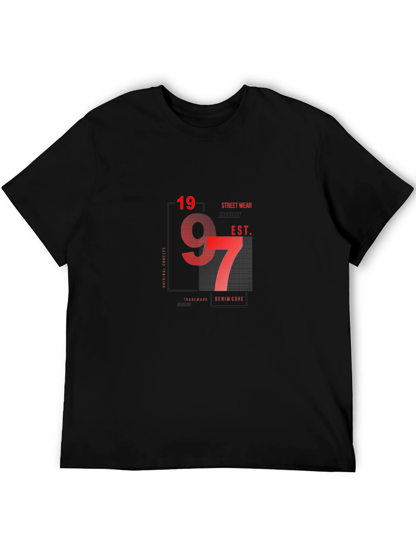 Stylish Black Graphic T-Shirt - 1997 Street Wear