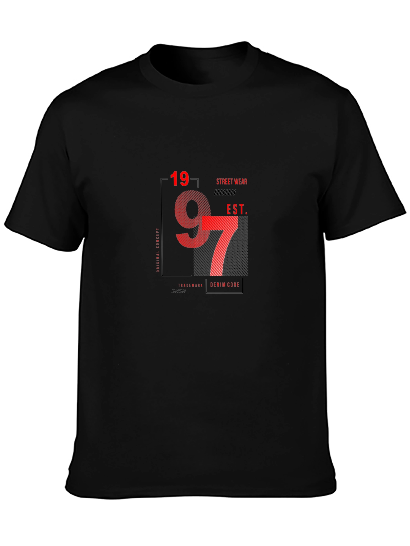 Stylish Black Graphic T-Shirt - 1997 Street Wear