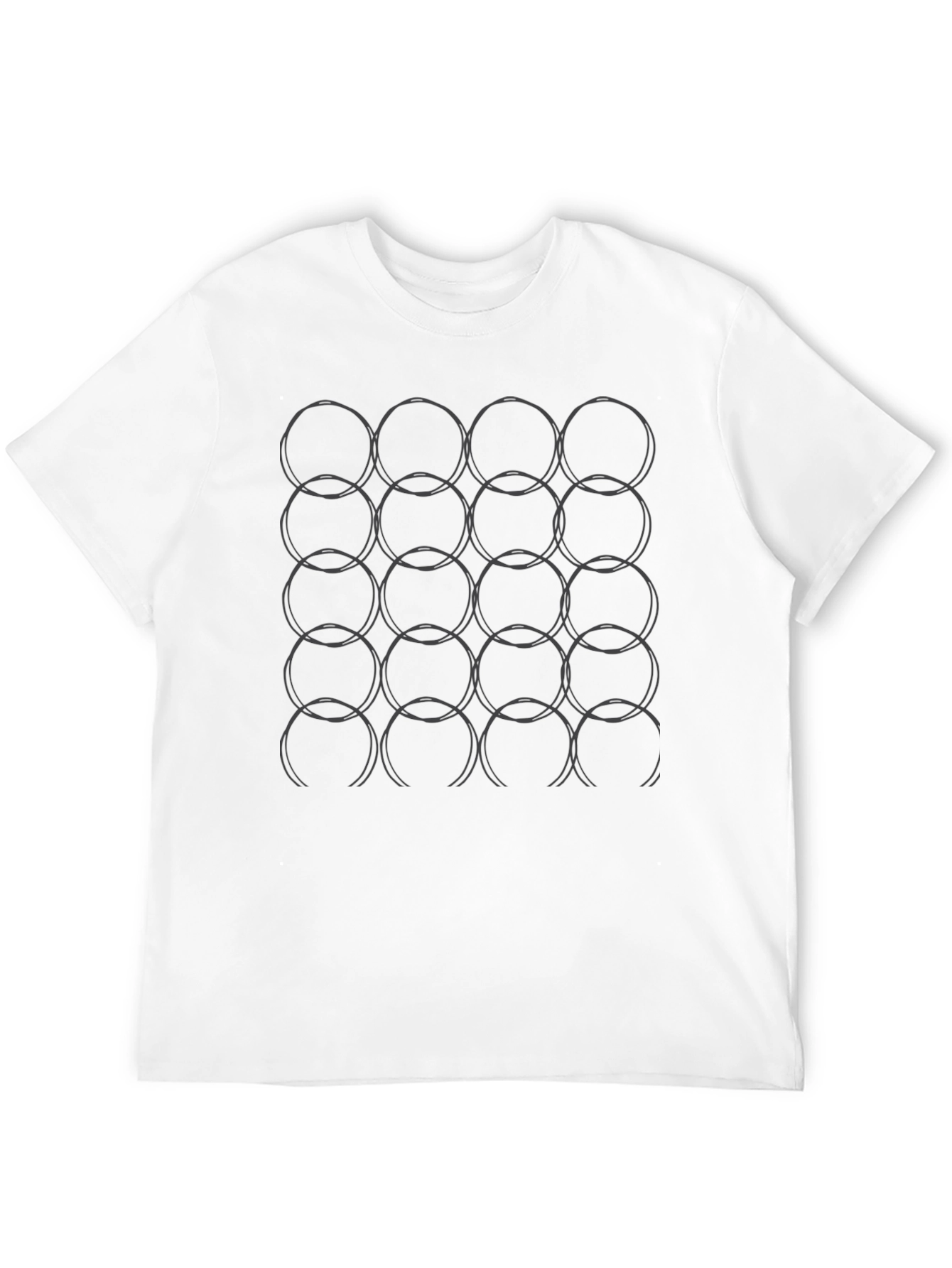 Abstract Circle Pattern Black T-Shirt