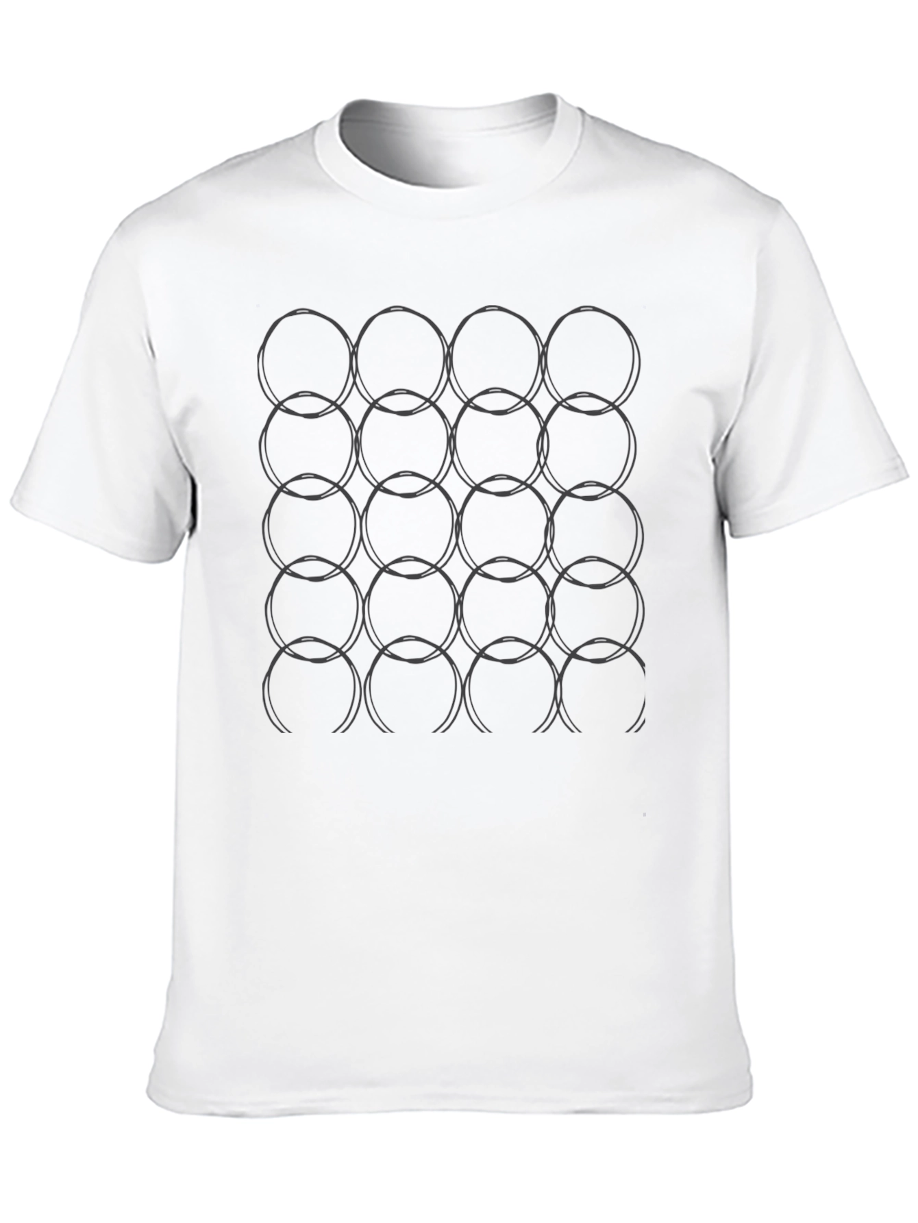 Abstract Circle Pattern Black T-Shirt