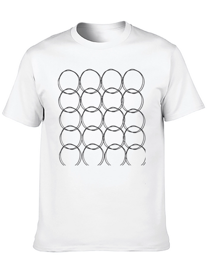 Abstract Circle Pattern Black T-Shirt