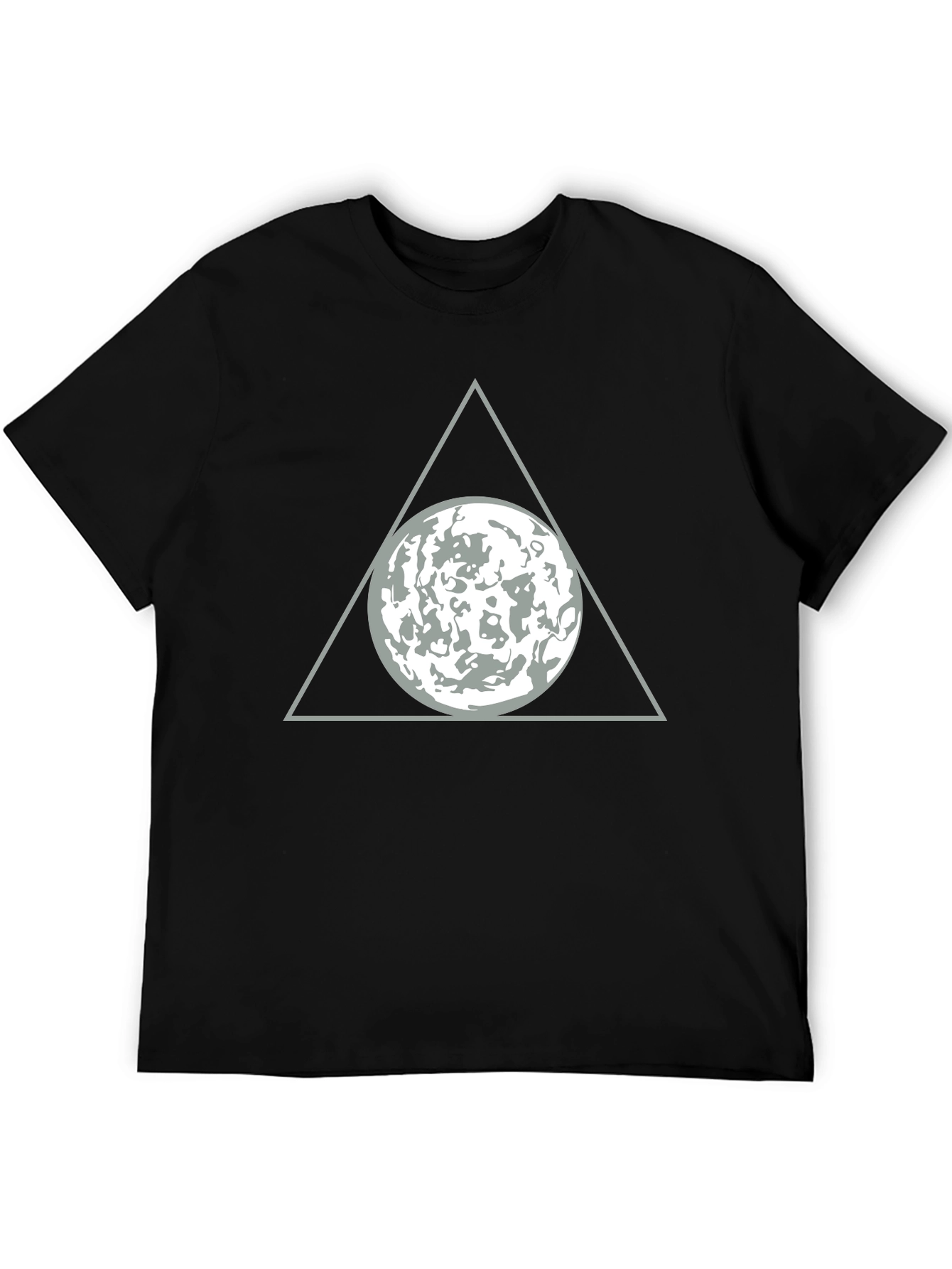 Triangle Moon Graphic T-Shirt - Modern Design