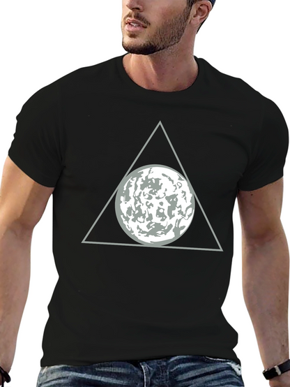 Triangle Moon Graphic T-Shirt - Modern Design
