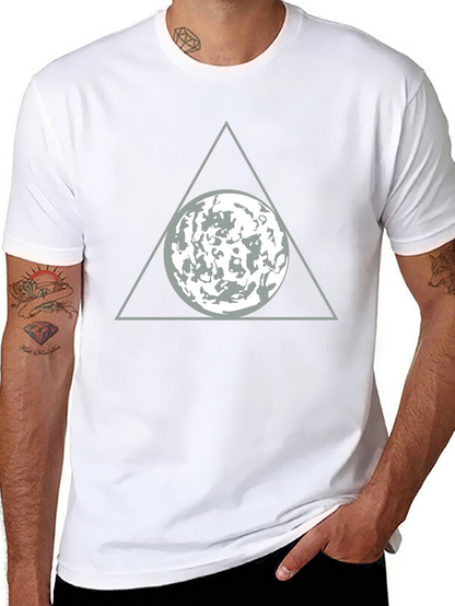 Triangle Moon Graphic T-Shirt - Modern Design