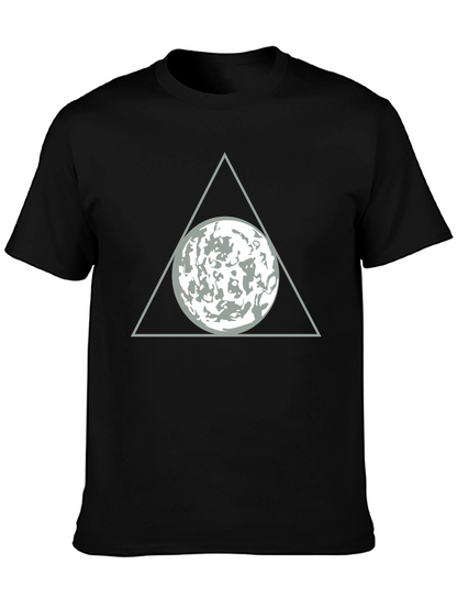 Triangle Moon Graphic T-Shirt - Modern Design