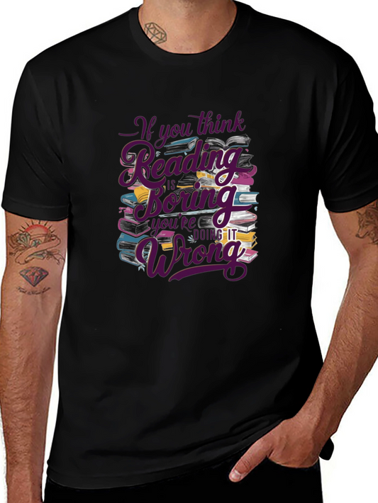 Reading is Not Boring Black T-Shirt