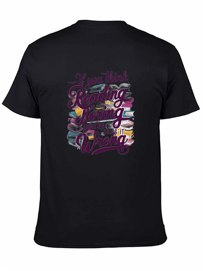 Reading is Not Boring Black T-Shirt