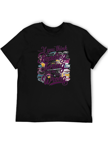 Reading is Not Boring Black T-Shirt