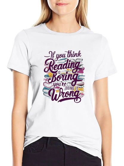Reading is Not Boring Black T-Shirt