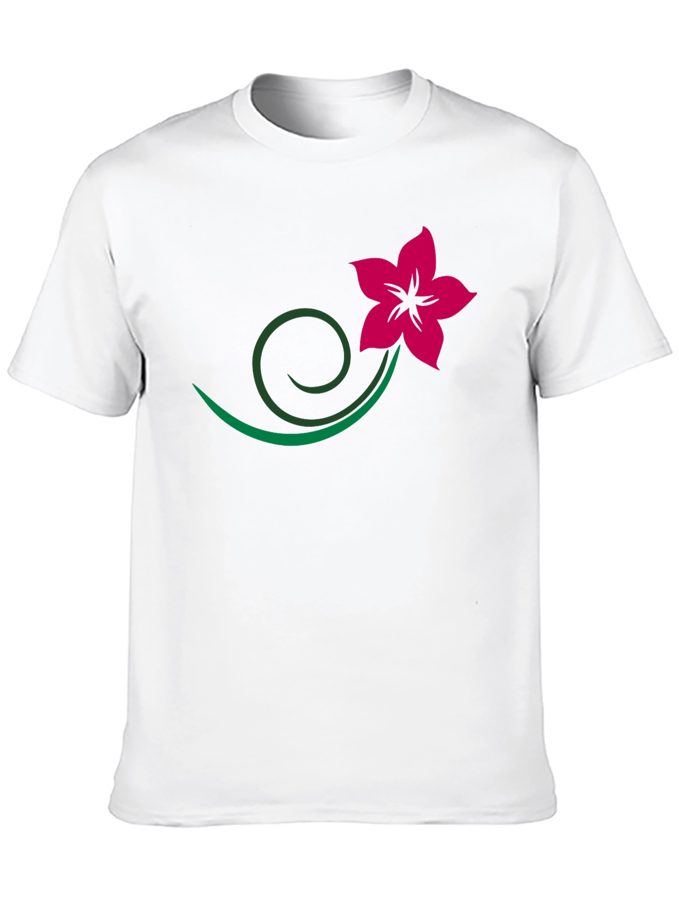 Black Tee with Floral Vine Design