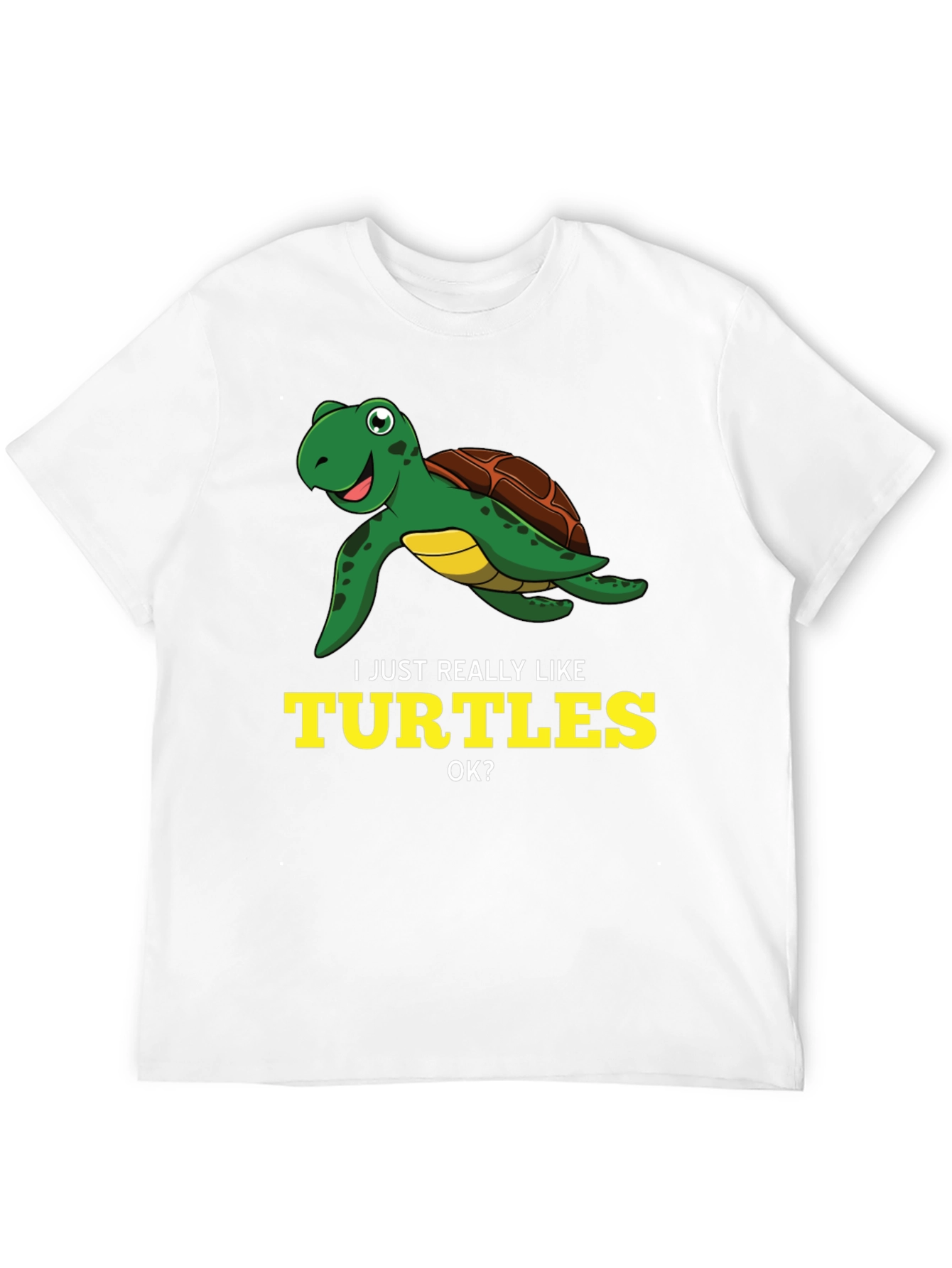 I Just Really Like Turtles Black Graphic T-Shirt