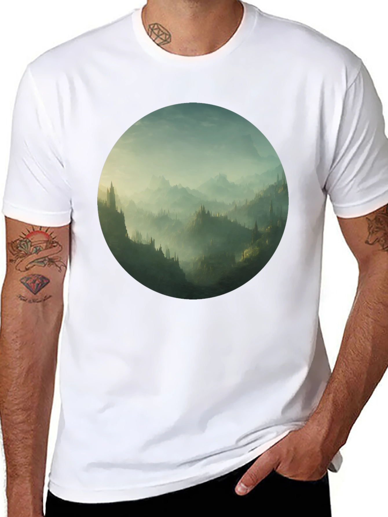 Mystic Mountain Vista Black T-Shirt