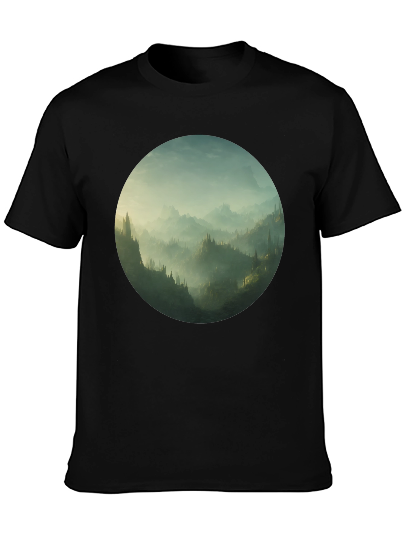 Mystic Mountain Vista Black T-Shirt