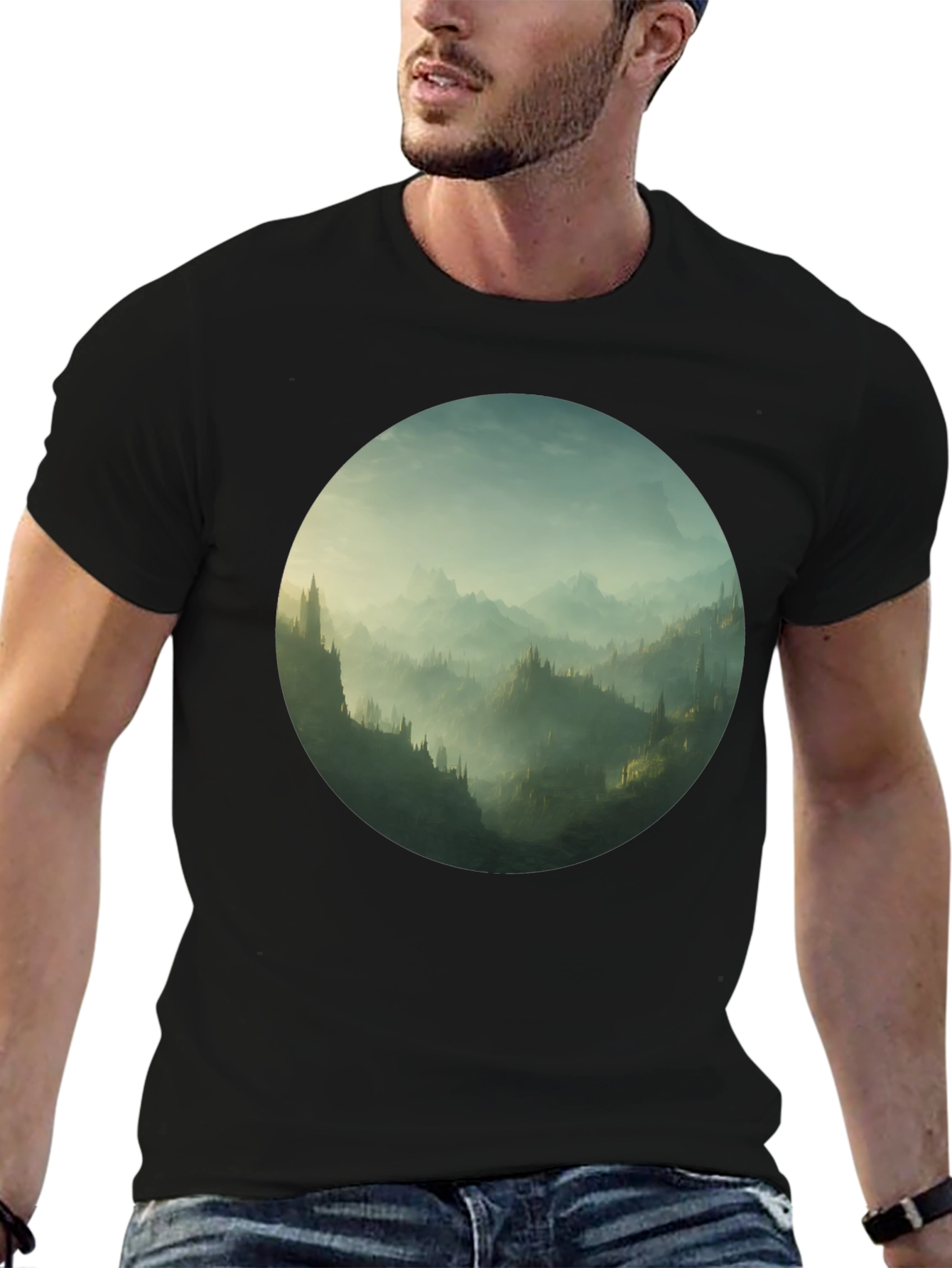 Mystic Mountain Vista Black T-Shirt