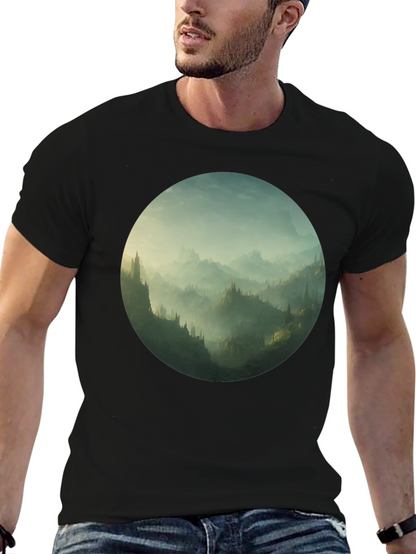 Mystic Mountain Vista Black T-Shirt