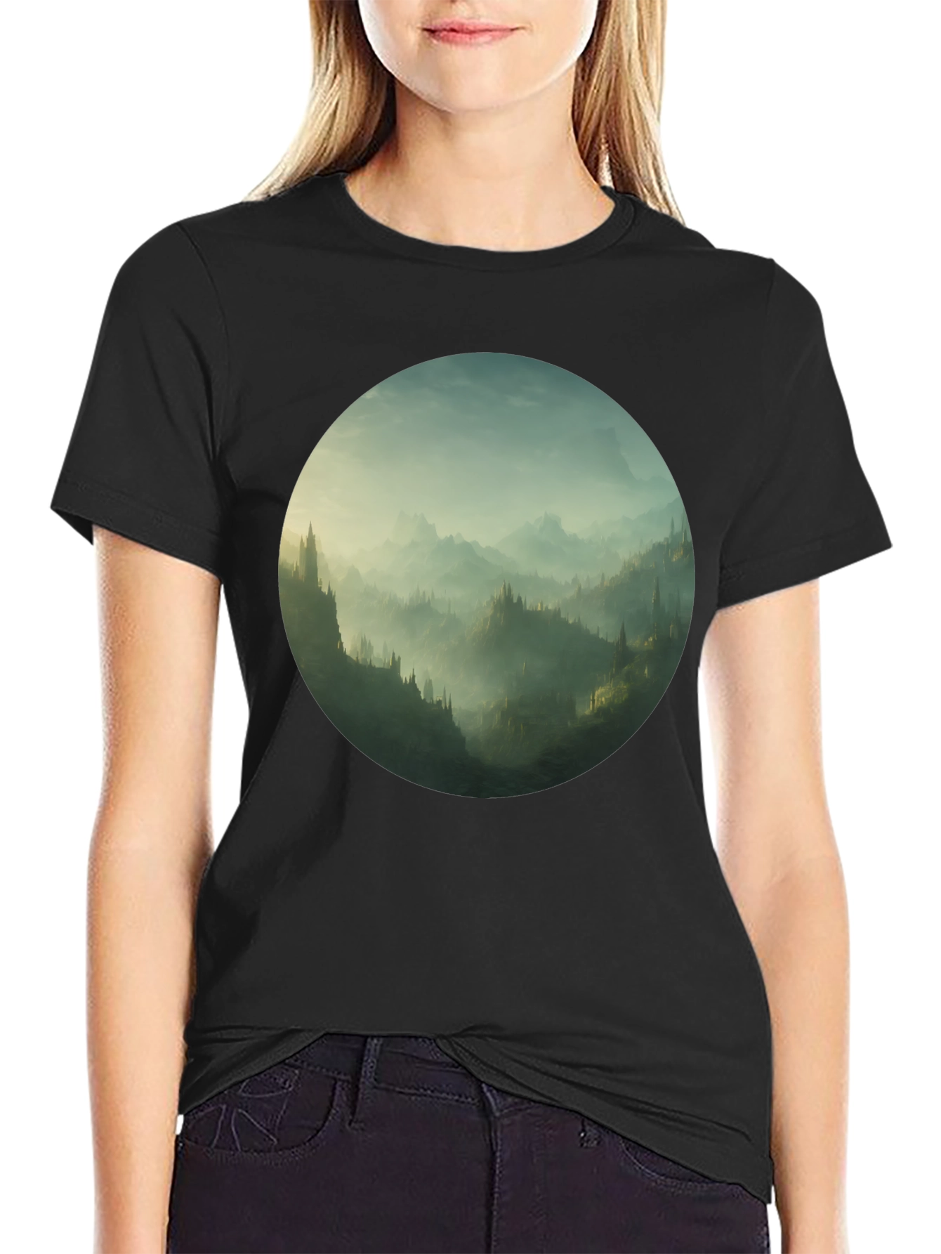 Mystic Mountain Vista Black T-Shirt