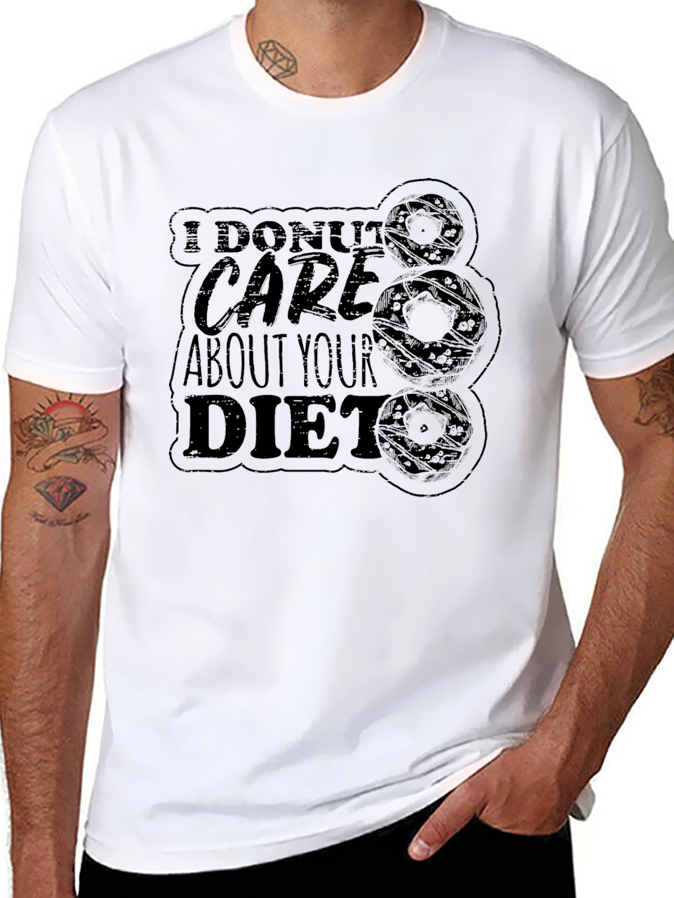 I Donut Care About Your Diet Black Graphic Tee