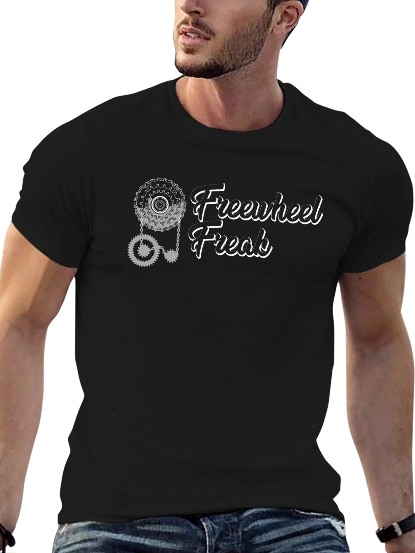 Freewheel Freak Graphic Tee - Black Cotton T-Shirt