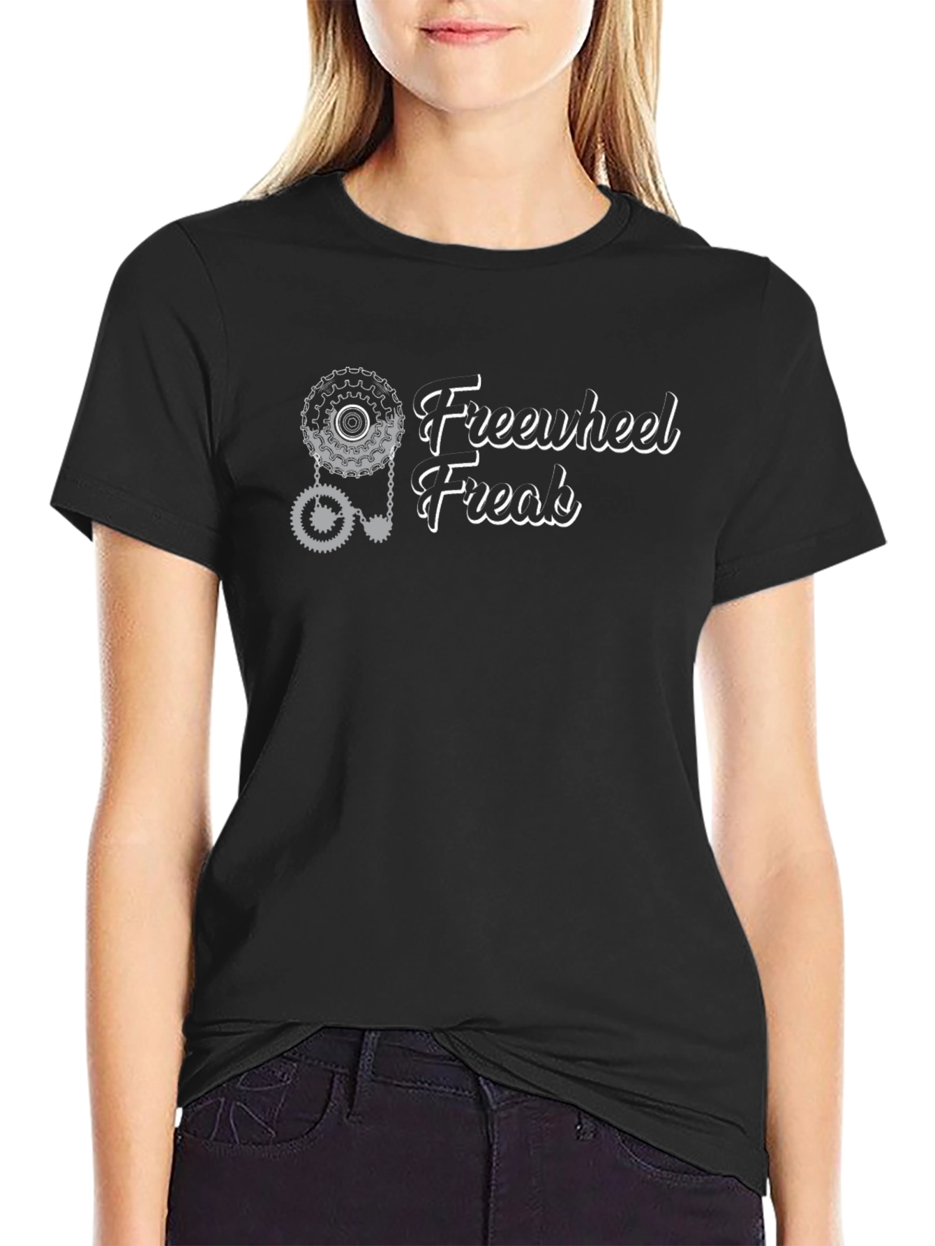 Freewheel Freak Graphic Tee - Black Cotton T-Shirt