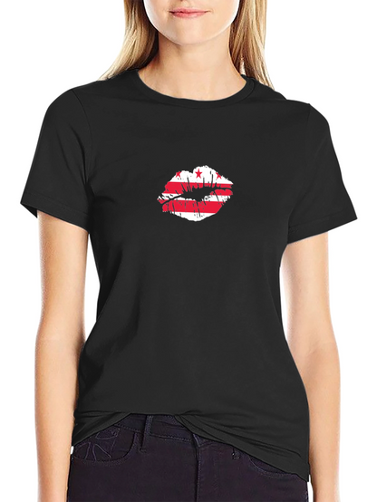 Kiss DC Flag Graphic Tee - Unisex Black T-Shirt