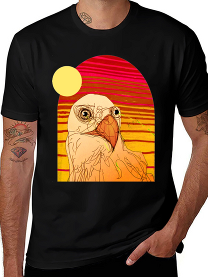 Abstract Bird Graphic T-Shirt