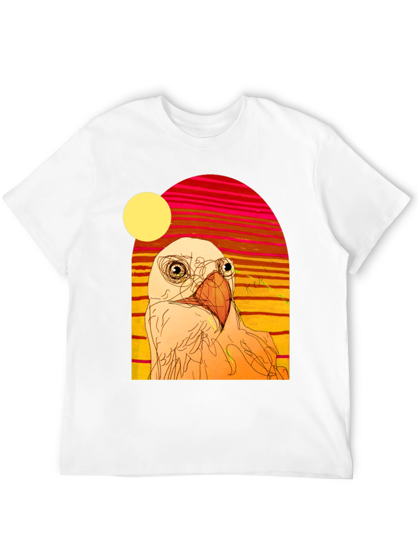Abstract Bird Graphic T-Shirt