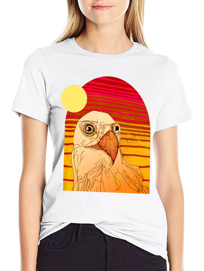 Abstract Bird Graphic T-Shirt