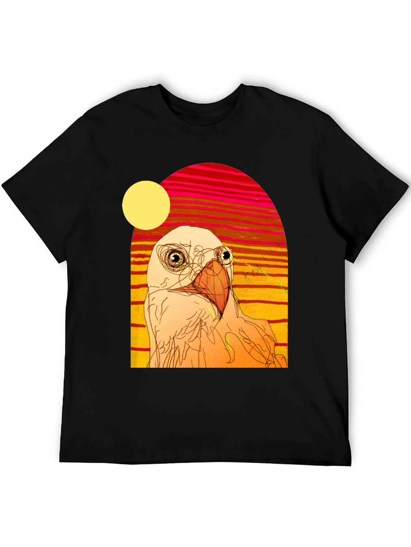 Abstract Bird Graphic T-Shirt