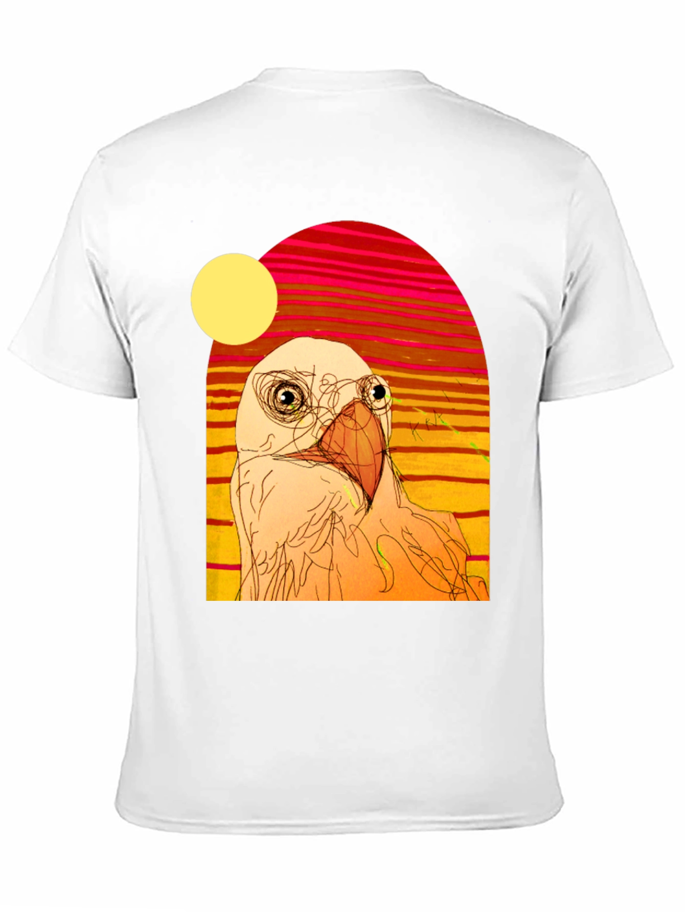 Abstract Bird Graphic T-Shirt