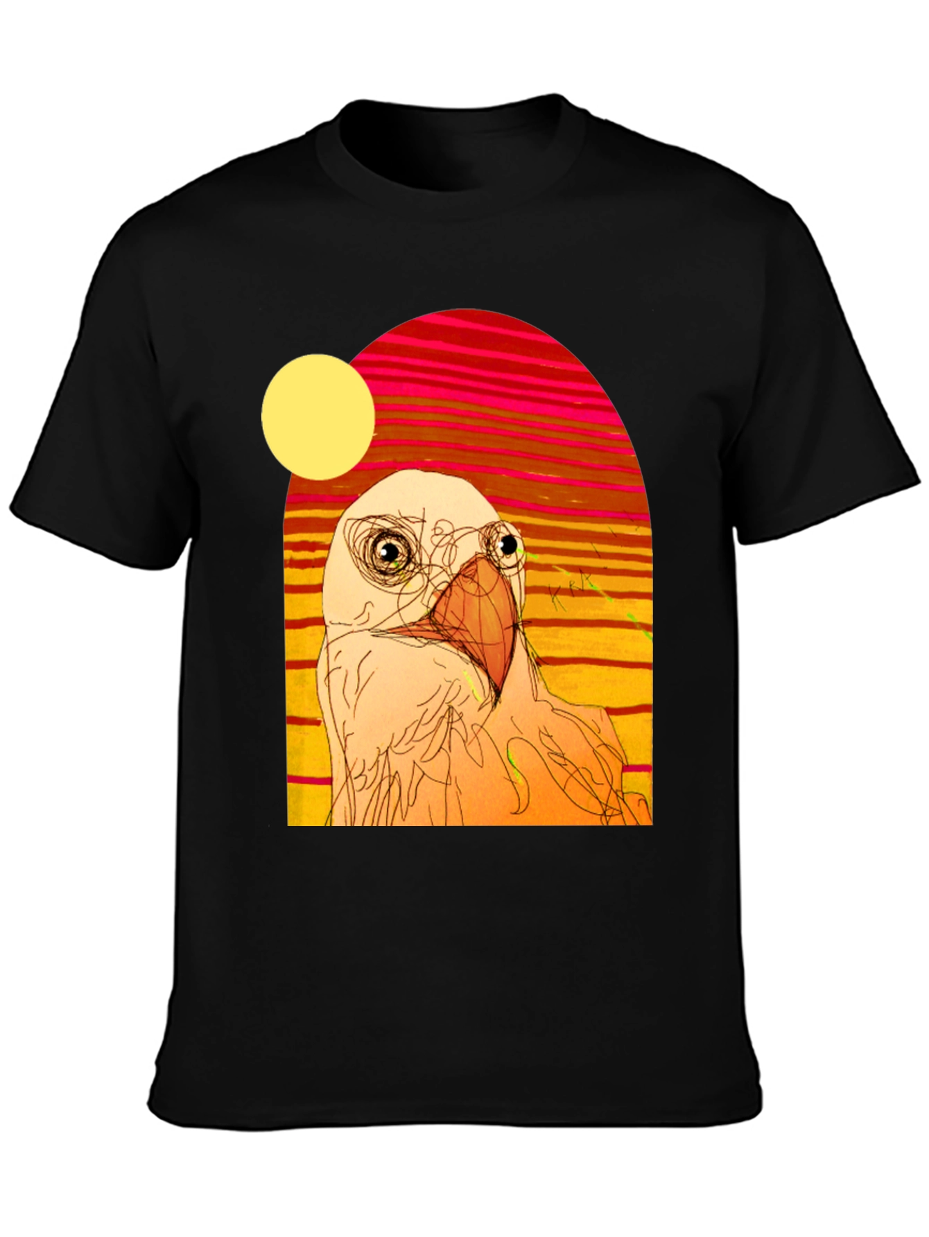 Abstract Bird Graphic T-Shirt