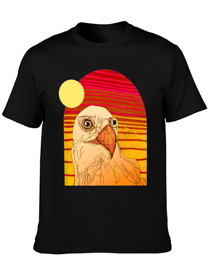 Abstract Bird Graphic T-Shirt