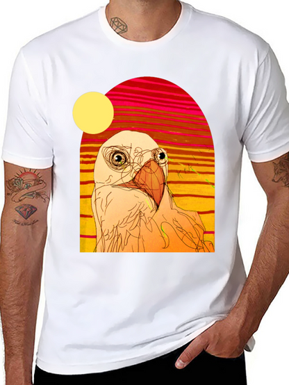 Abstract Bird Graphic T-Shirt