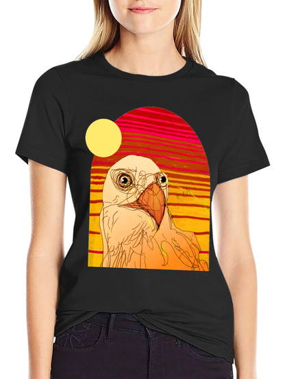 Abstract Bird Graphic T-Shirt