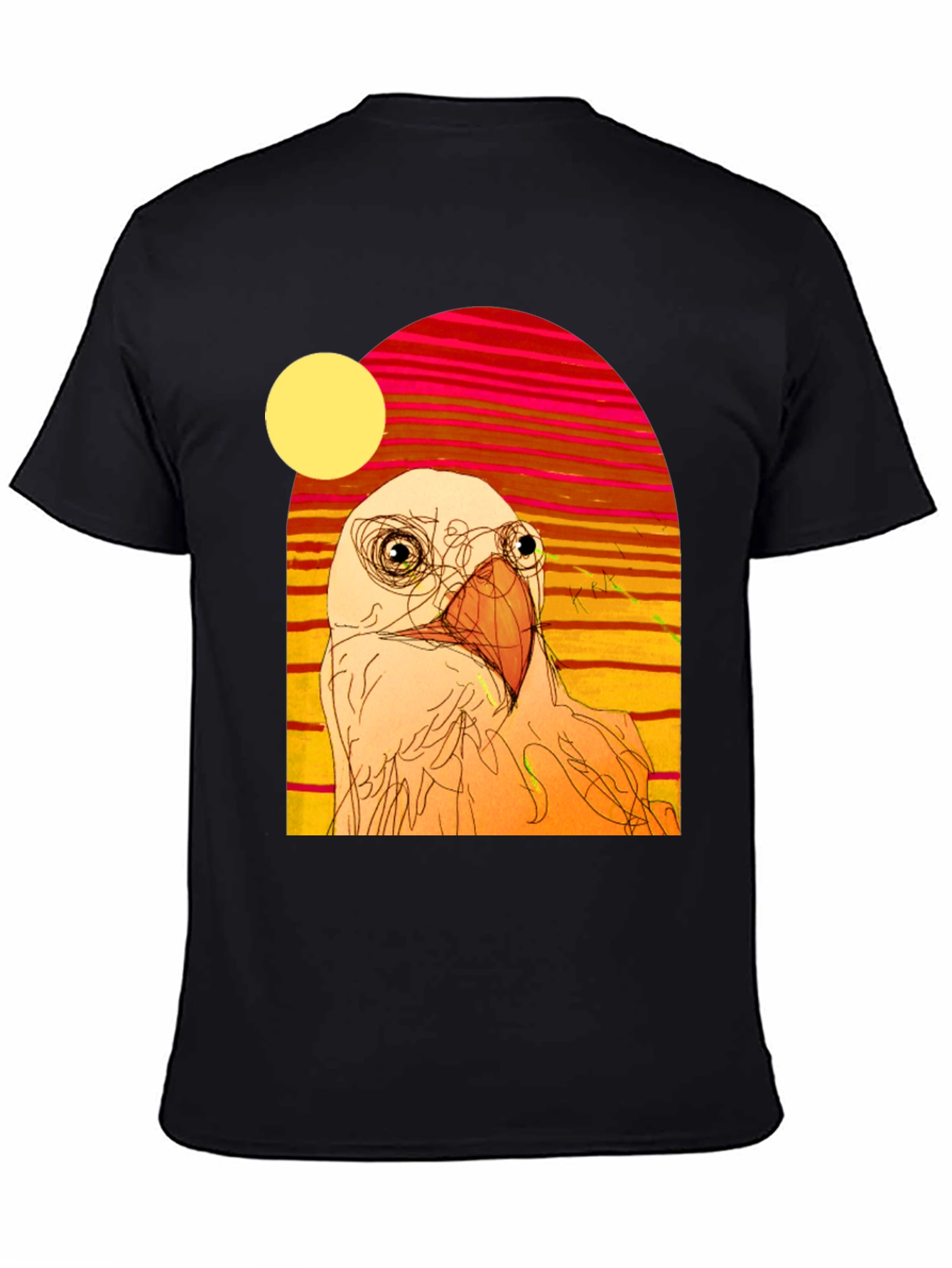 Abstract Bird Graphic T-Shirt