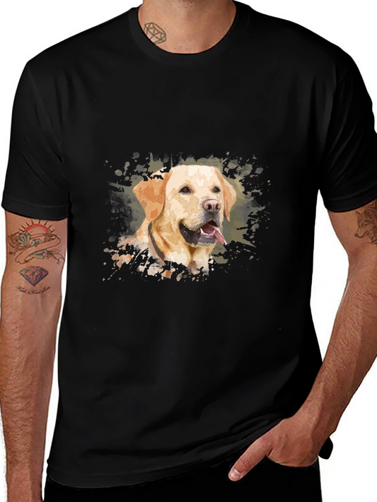 Labrador Dog Art Black T-Shirt