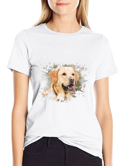 Labrador Dog Art Black T-Shirt