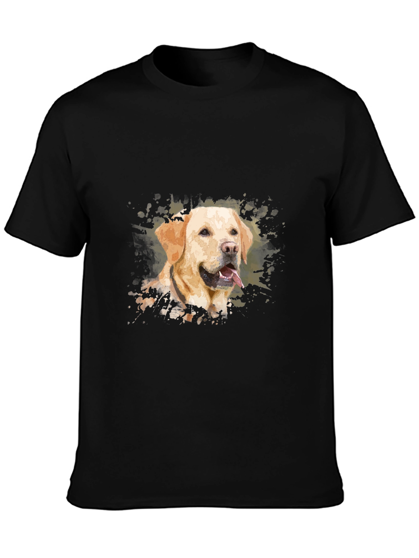 Labrador Dog Art Black T-Shirt