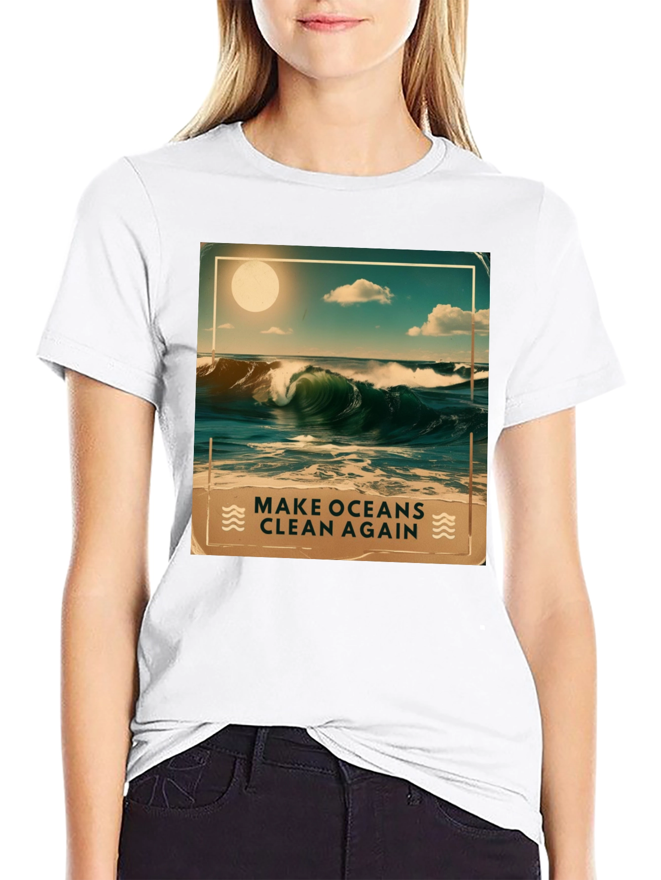 Ocean Waves Graphic Tee - Make Oceans Clean Again