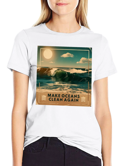Ocean Waves Graphic Tee - Make Oceans Clean Again